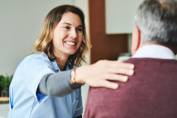 Caregiver with client